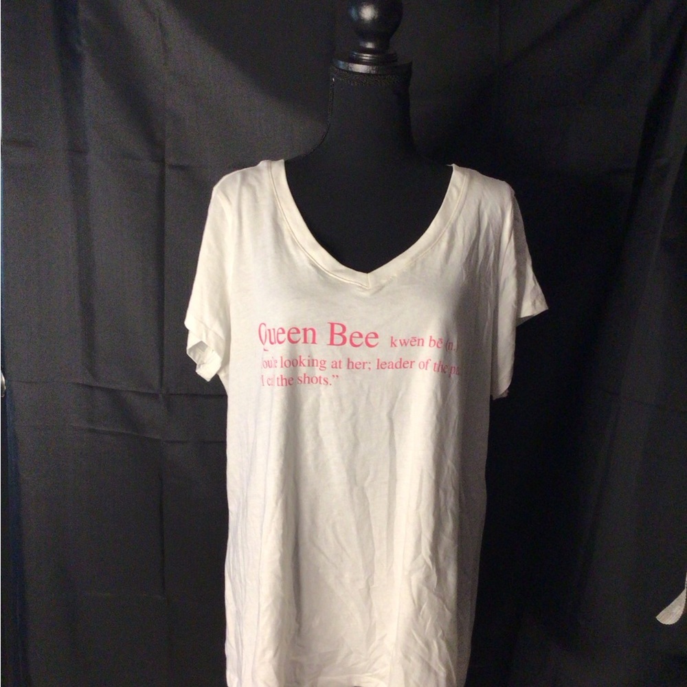 #884.  Joe Boxer White Red Graphic Tee Relaxed Short Sleeve
